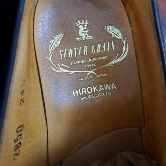 Scotch Grain Hirokawa Leather Oxfords Black 2850 Made In Japan Sz 24.5 - Picture 8 of 13